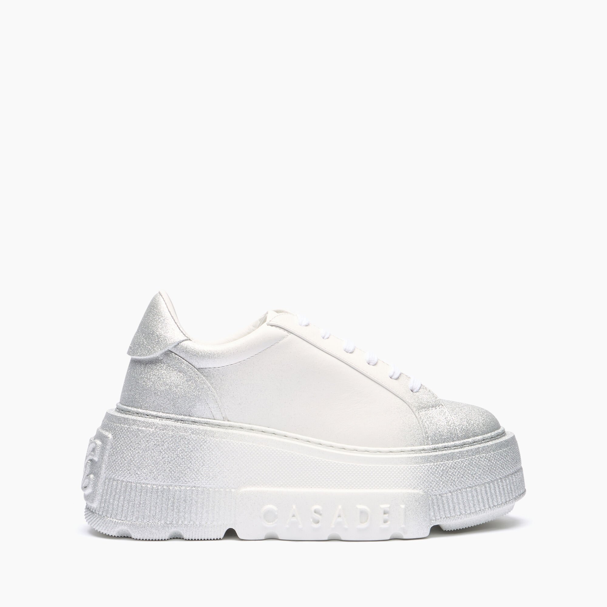 Casadei Nexus Salento Reflex Sneakers White and Silver 2X045J0701C2691