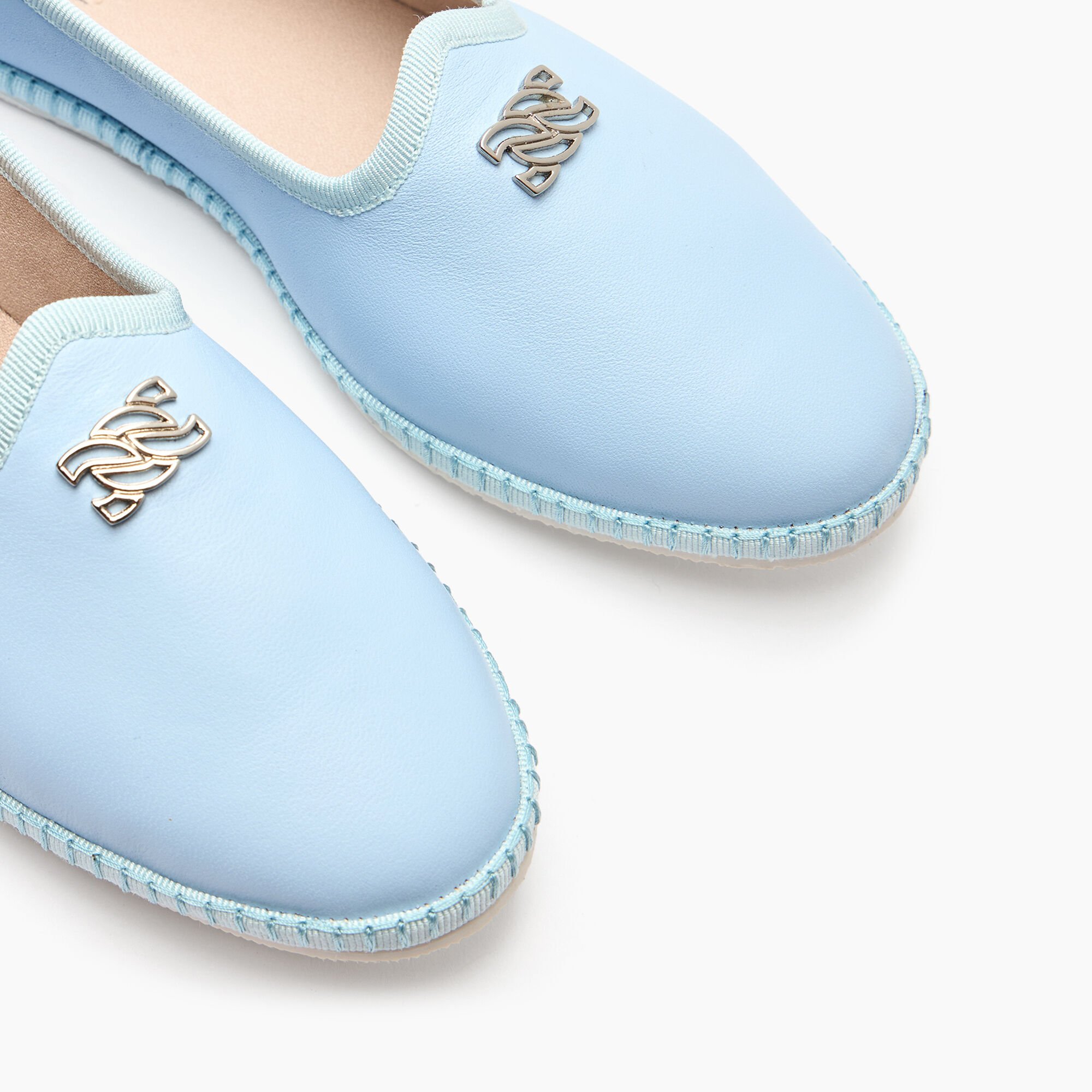 Casadei Capalbio Leather Ballet Flats Sky 1D259X0101C2673