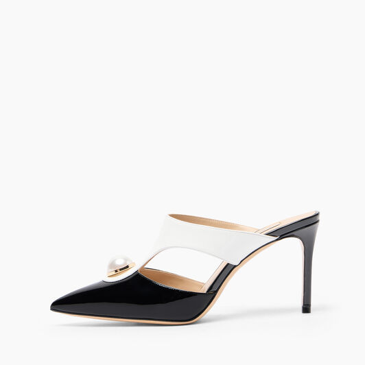 Casadei Julia Big Pink Mules Black and White 1H019J0801TIFFA