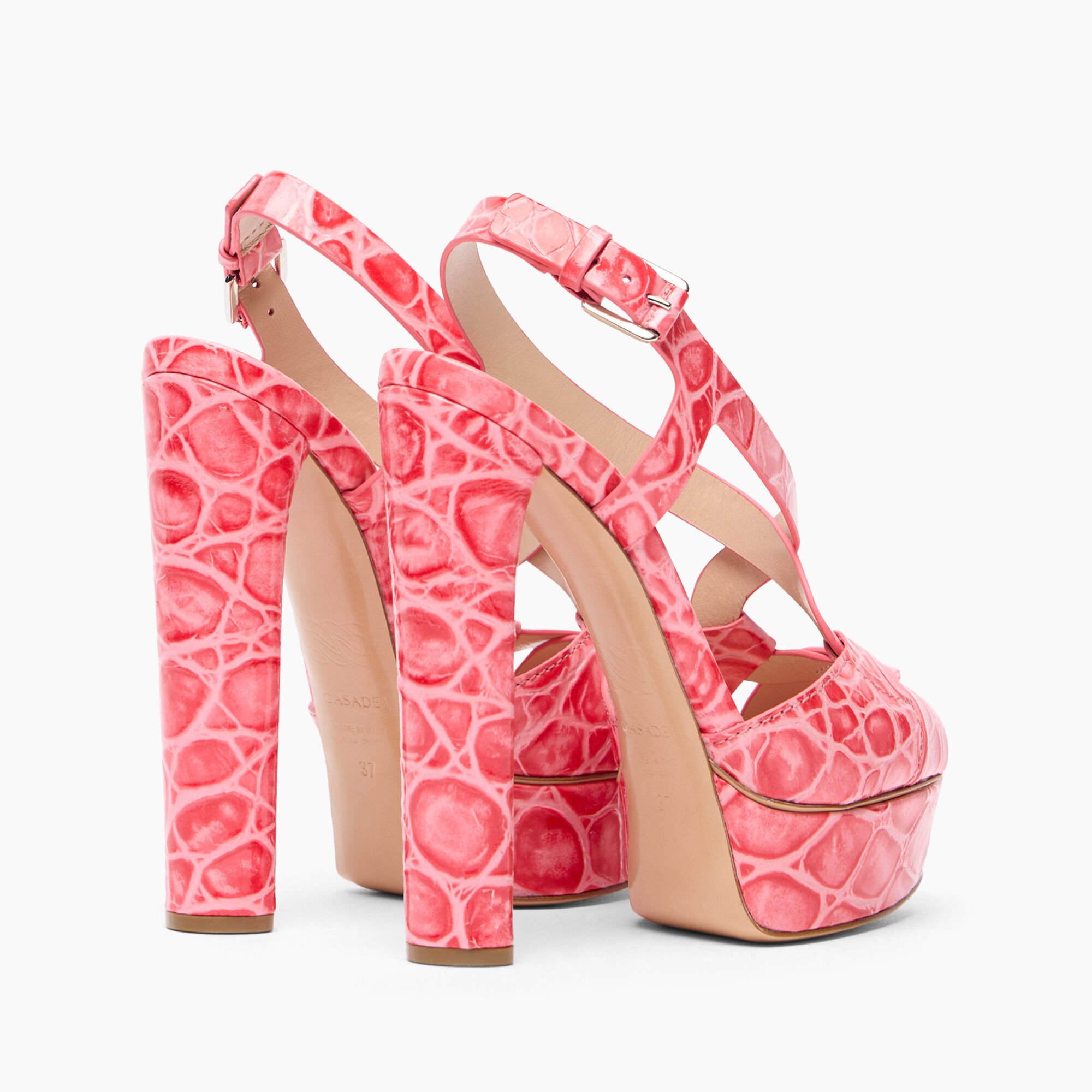 Casadei Flora Jurassic Platform Sandals Coral 1L333J1401JURAS