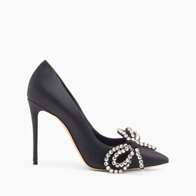 Casadei Judith Julia Satin Pumps Black 1F916W120MC1444