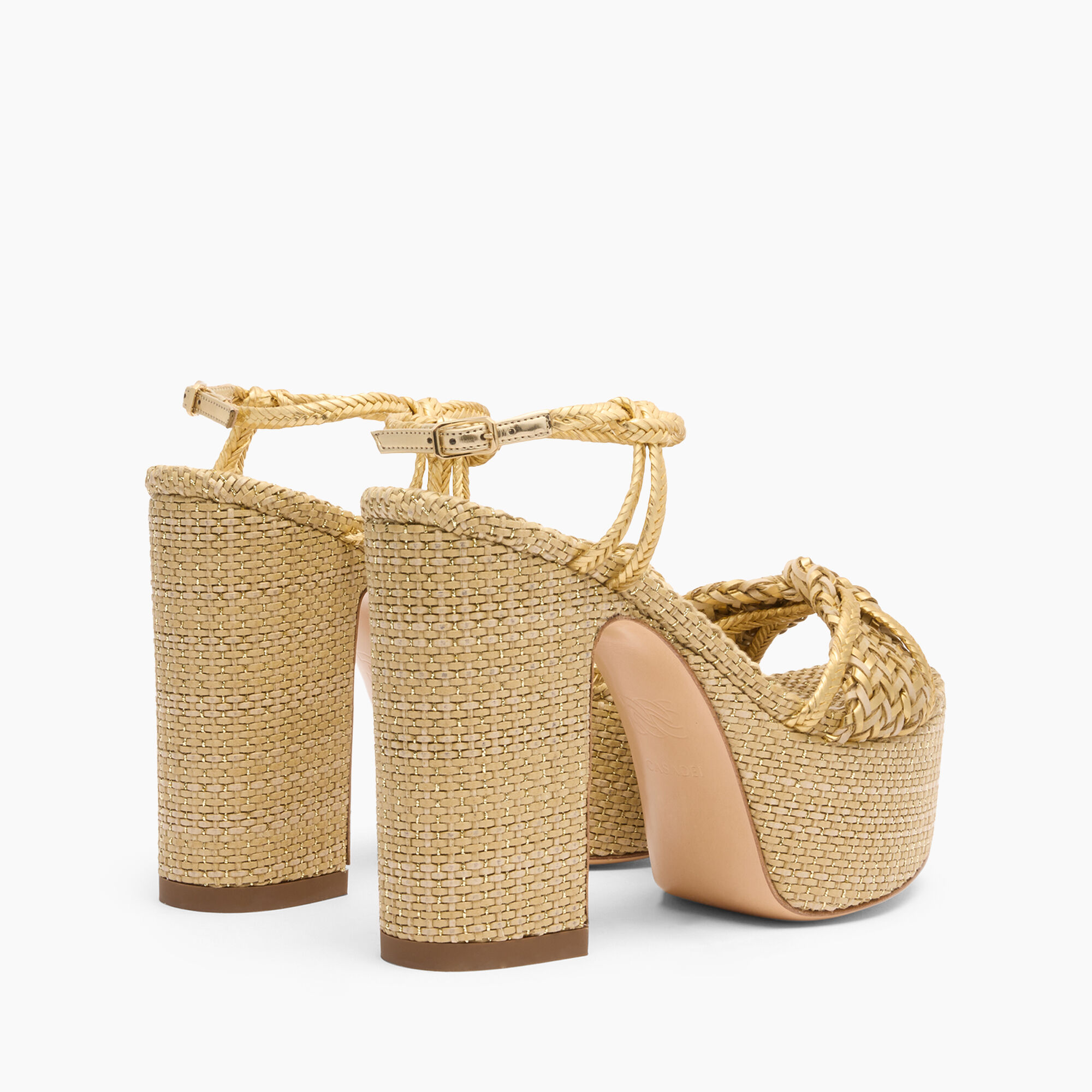 Casadei Marbella Lux  Wedge Isa Bambu and gold 1L343J1201C2730
