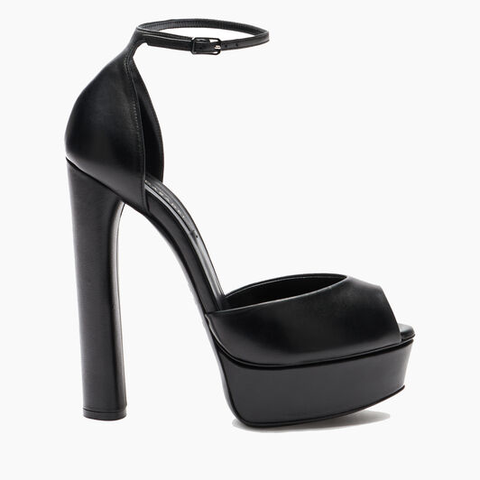 Casadei Flora Leather Platform Sandals Black 1L287Y1401MINOR