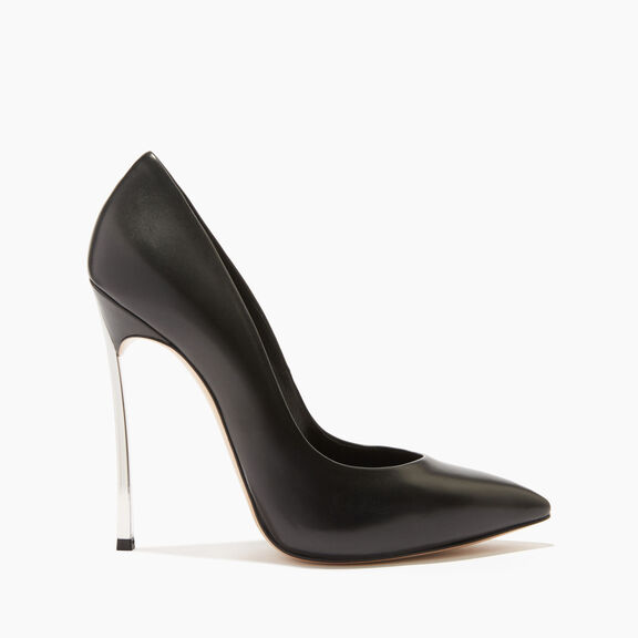 Casadei حذاء بكعب بليد من الجلد أسود 1F916W120MC1155