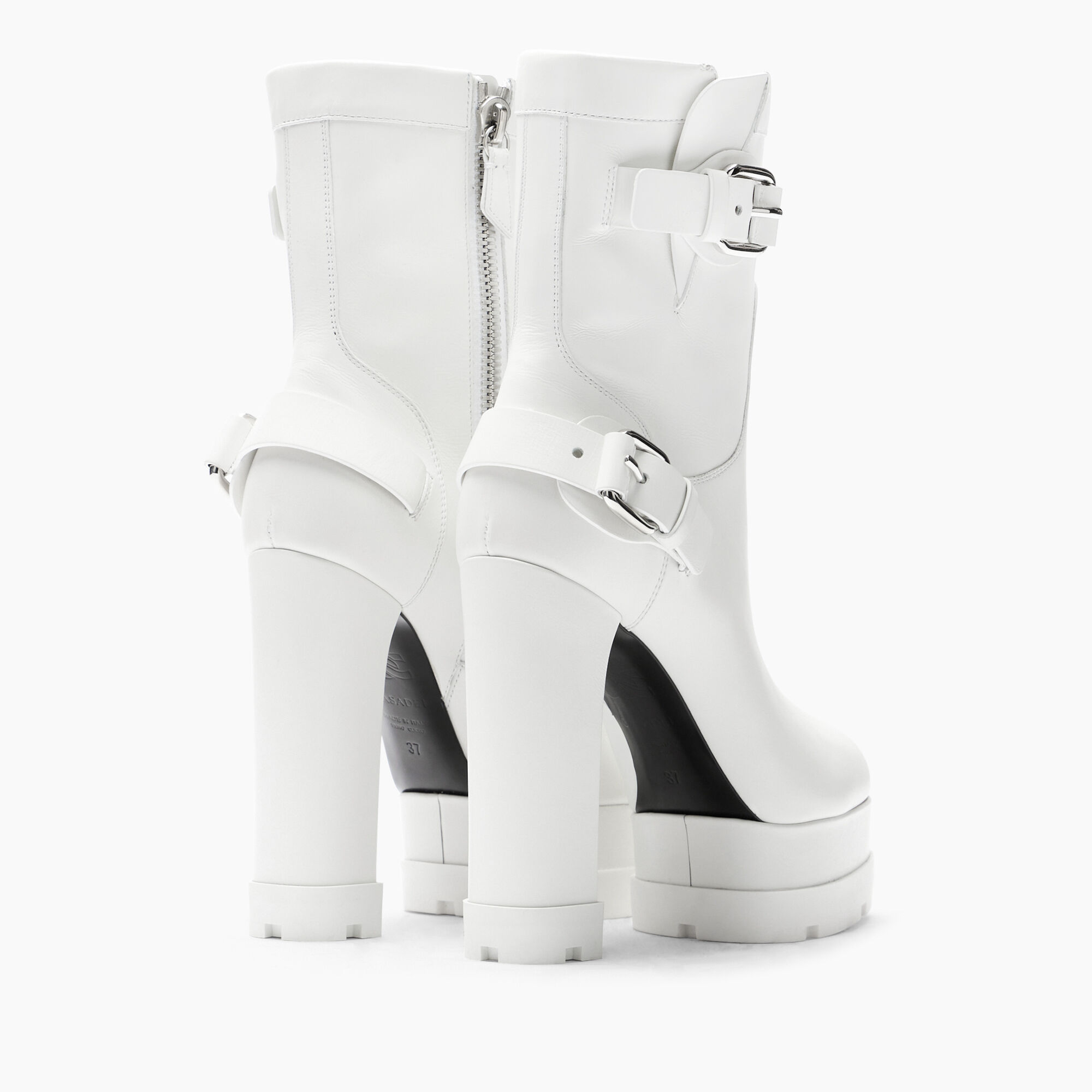 Casadei Nancy Rock Leather Ankle Boots White 1R491Y1201C1928