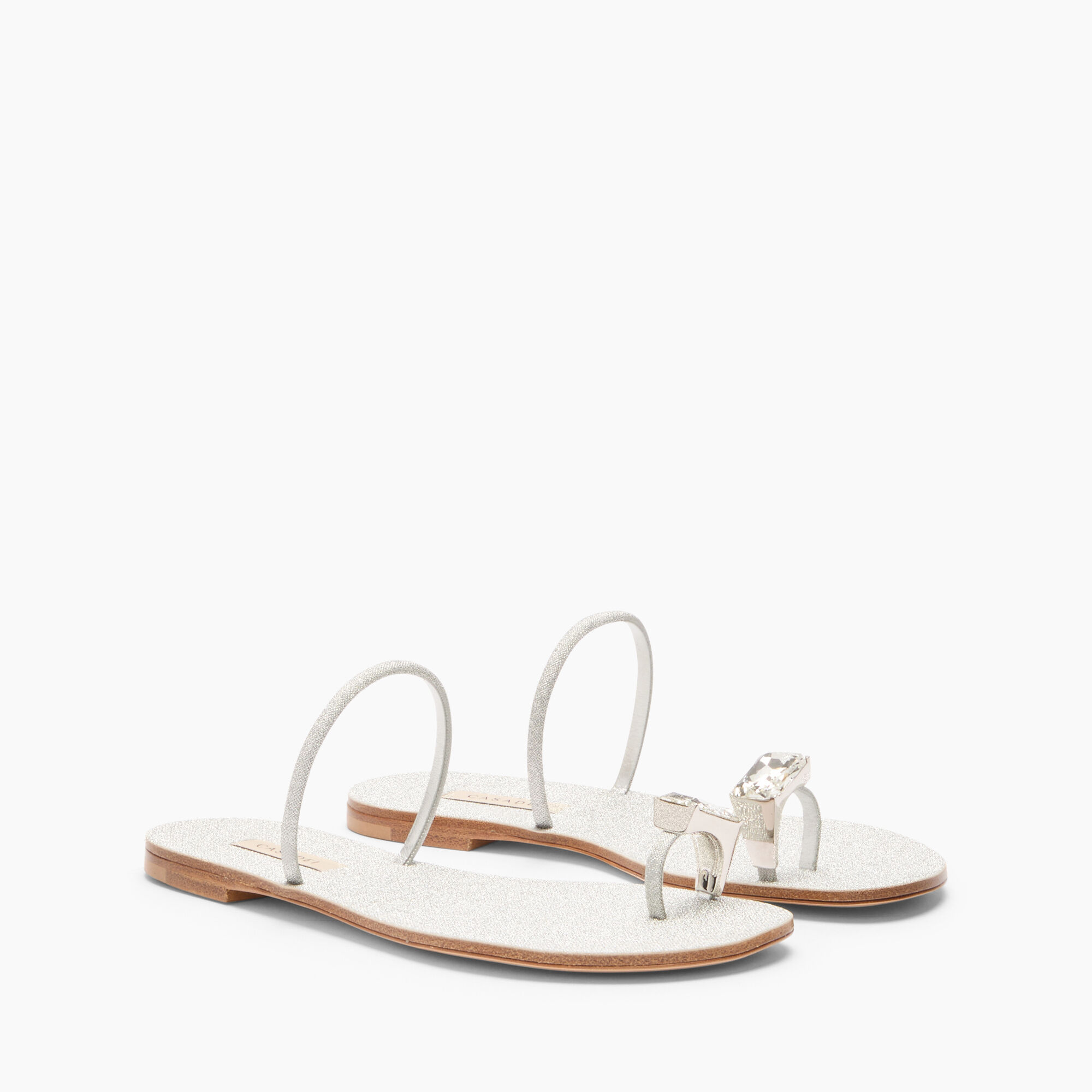 Casadei Soraya Solar Eclipse Flat Sandals Silver 1N234J0101SOLAC