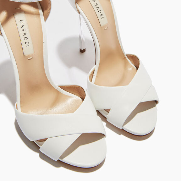 Casadei صندل بليد كروس كروس أبيض 1L556P120MAMINO