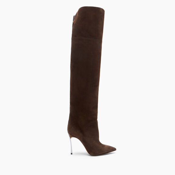 Casadei بوت بليد كورساريو فوق الركبة Cacao 1T076A100MC1832