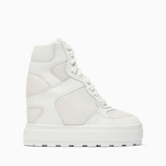 Casadei High top Net & Leather Sneakers White 2X053J0801T0512