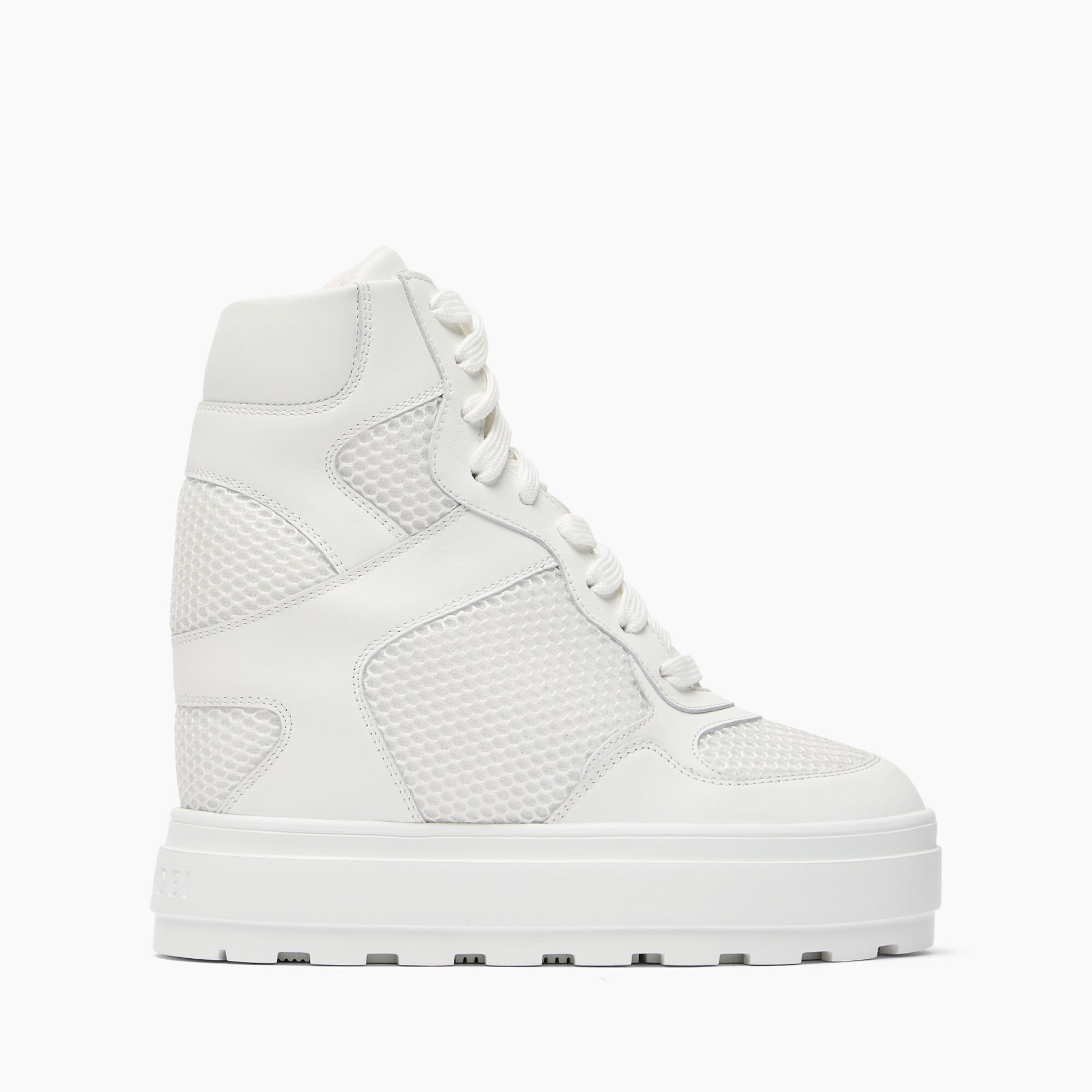 Casadei High top Net & Leather Sneakers White 2X053J0801T0512