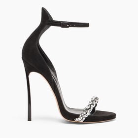 Casadei Starsway Cappa Blade Sandals Black and Crystal 1L394A120TT0527