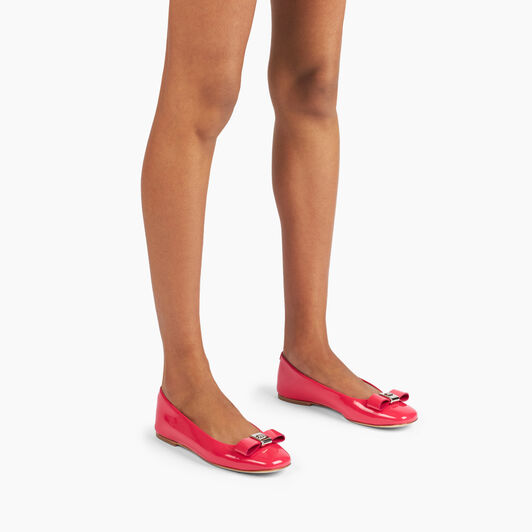 Casadei Patent Leather Ballet Flats Coral 1A274Y0101C2623