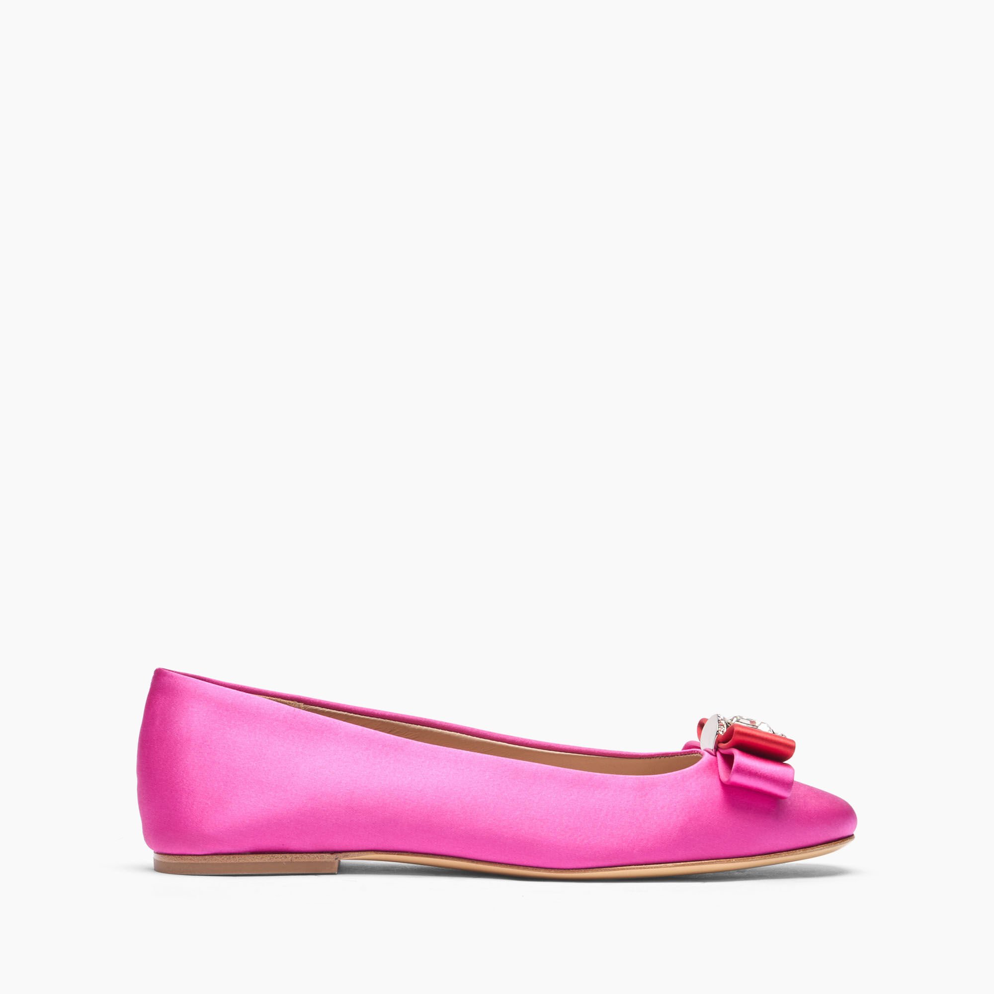 Casadei Satin Ballet Flats Fuchsia and Flame 1A284J0101C2654