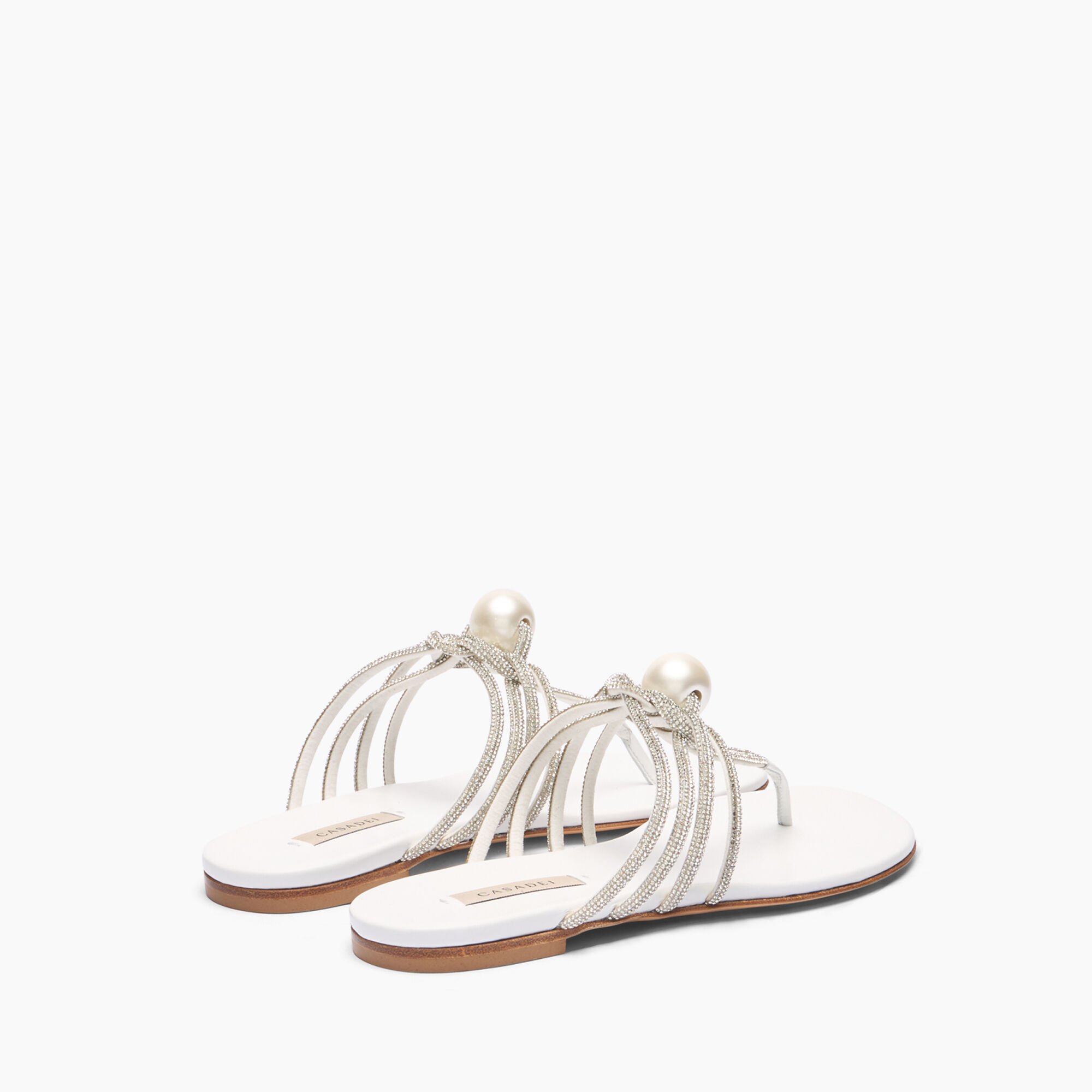 Casadei Labuan Flats White and Crystal 1N231J0101LABUN