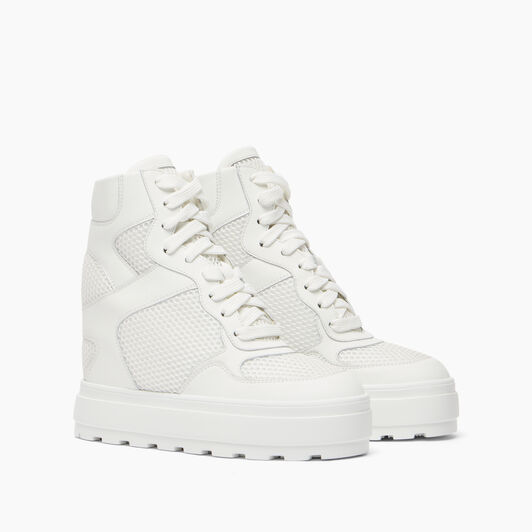 Casadei High top Net & Leather Sneakers White 2X053J0801T0512