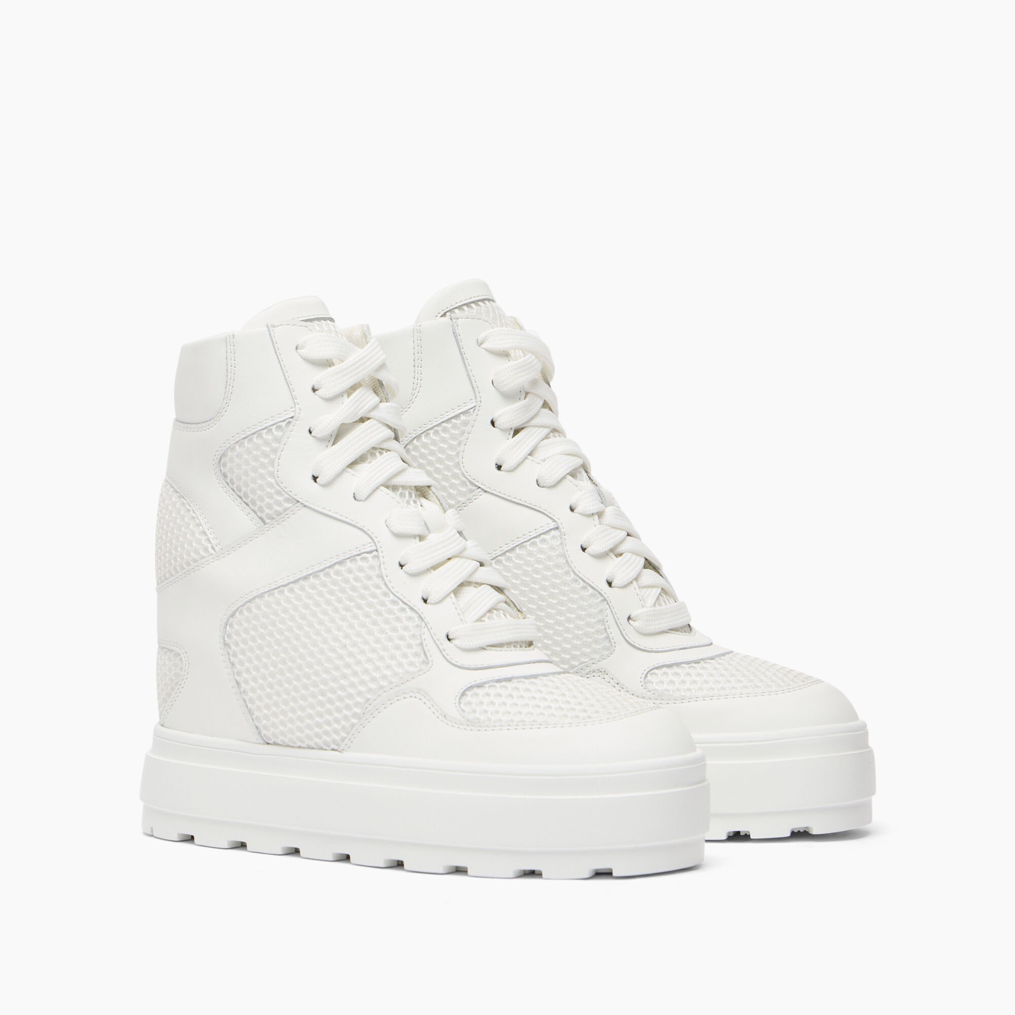 Casadei High top Net & Leather Sneakers White 2X053J0801T0512