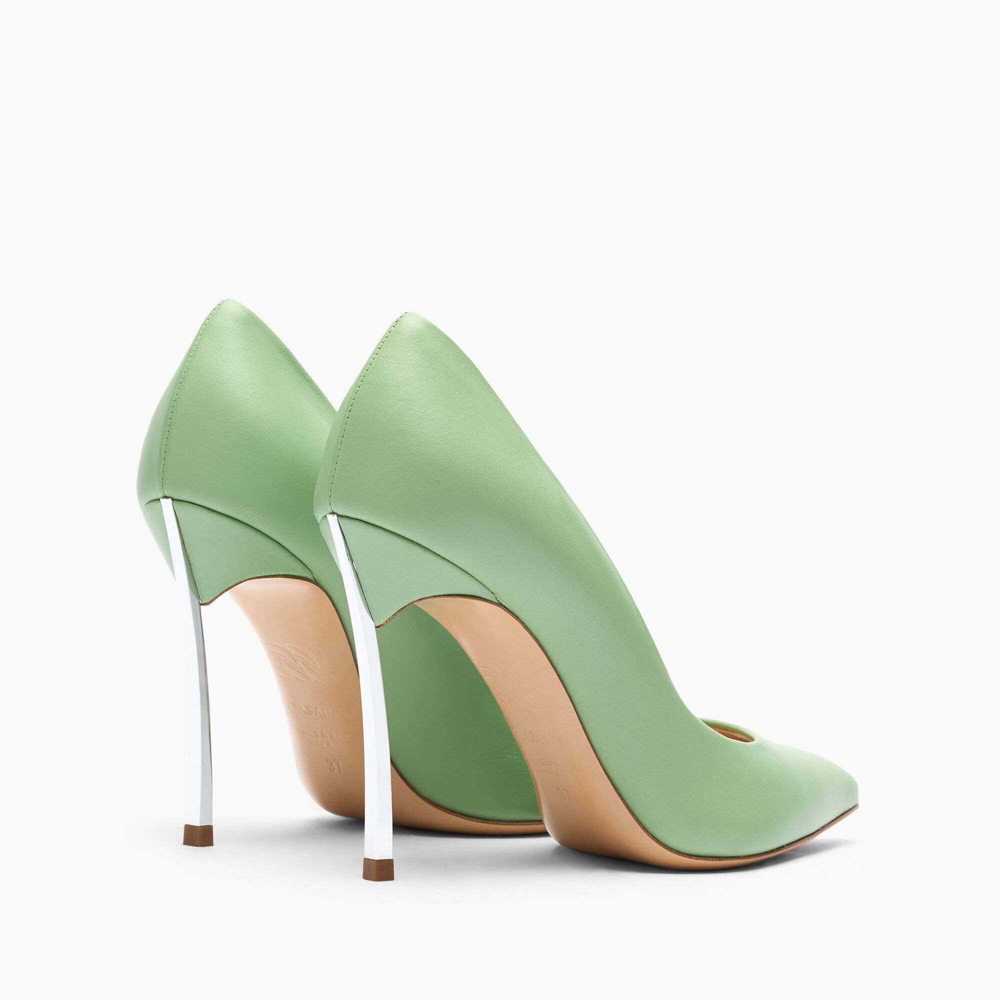 Casadei Blade Leather Pumps Milk and Mint 1F915W100MC1155