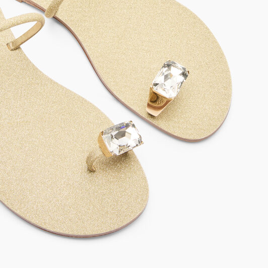 Casadei Soraya Solar Eclipse Flat Sandals Goldust 1N234J0101SOLAC