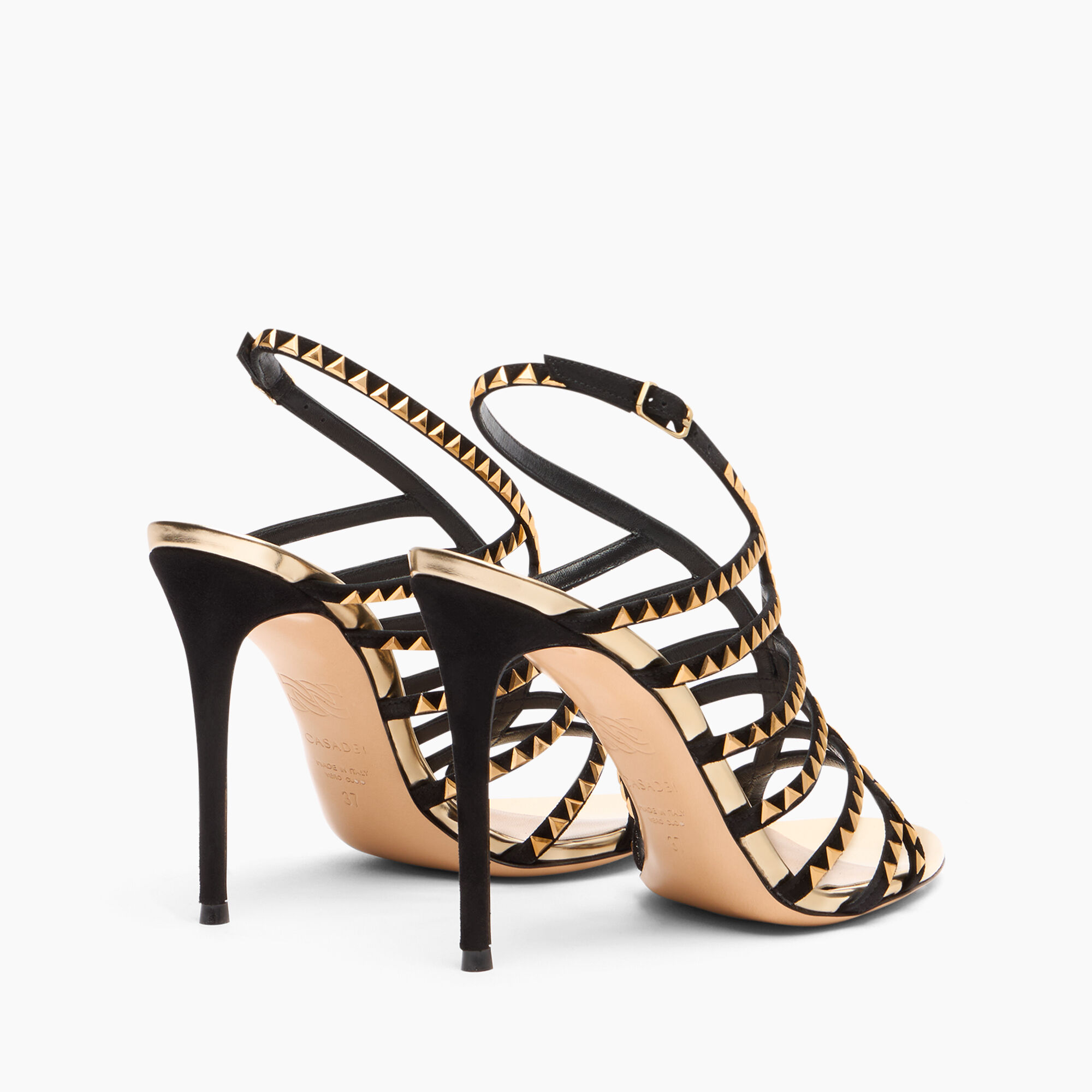 Casadei Divine Sandal Gold Black 1L407A1001C2903