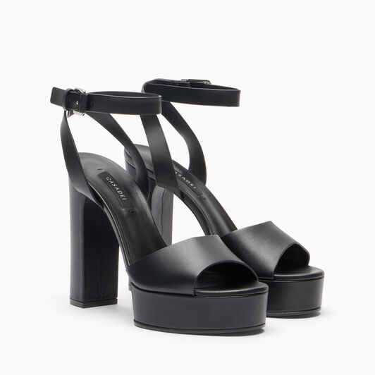 Casadei Betty Leather Platforms Sandals Black 1L313J1201FLORE