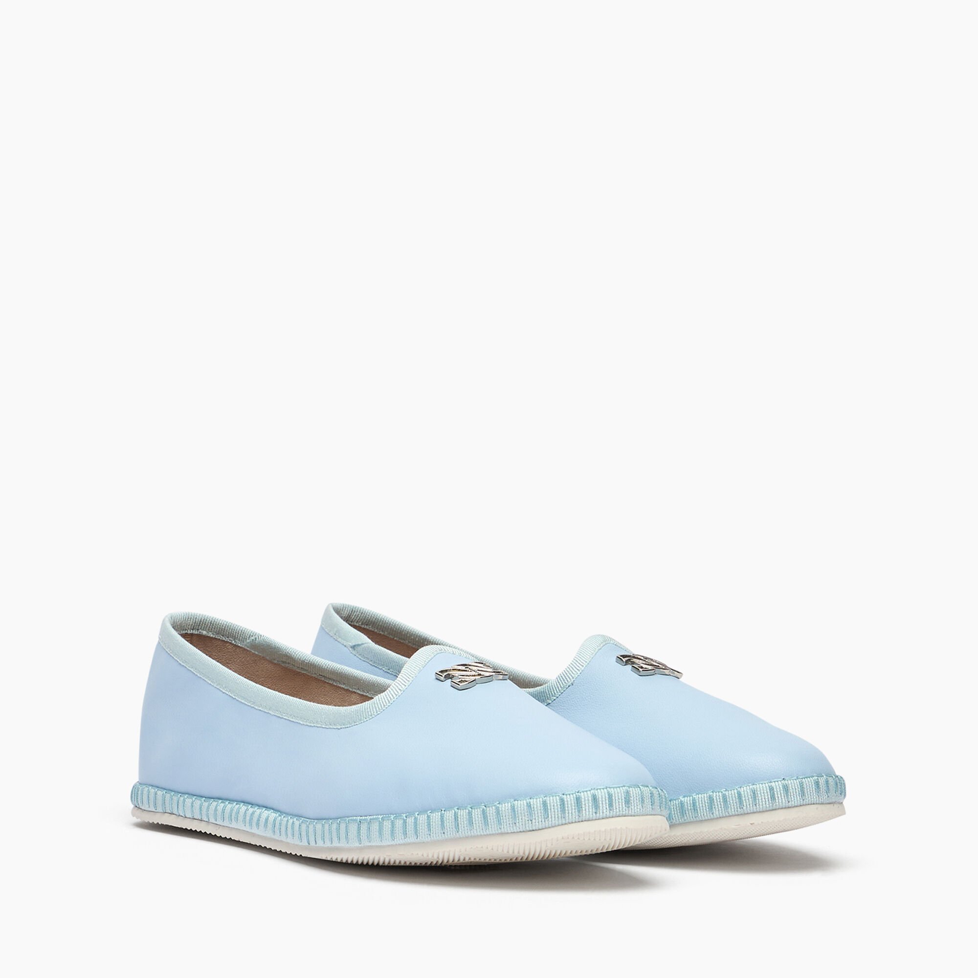 Casadei Capalbio Leather Ballet Flats Sky 1D259X0101C2673
