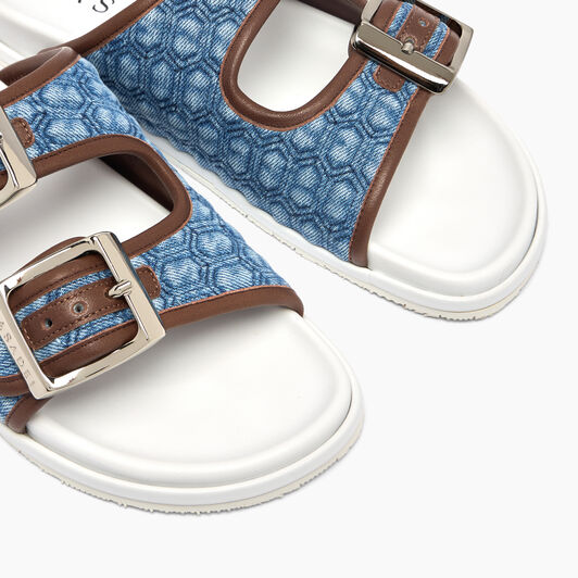 Casadei Birky Denim Flat Denim and Saddle 2M475J0201C2829