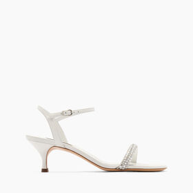 Casadei Julia kitten Stratosphere Sandals Bianco e Cristallo 1L303J0501W0001