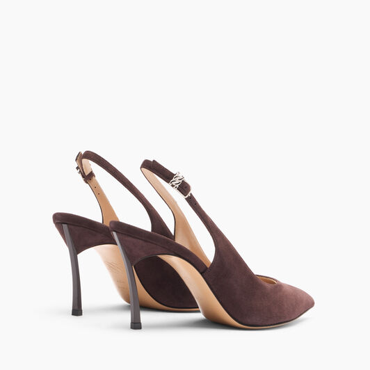 Casadei Suede Slingbacks Carruba 1G660A080TCAMOS Casadei Suede Slingbacks Carruba 1G660A080TCAMOS