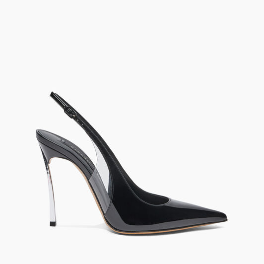 Casadei Superblade Patent Leather Slingback Black 1G590X100MC1481