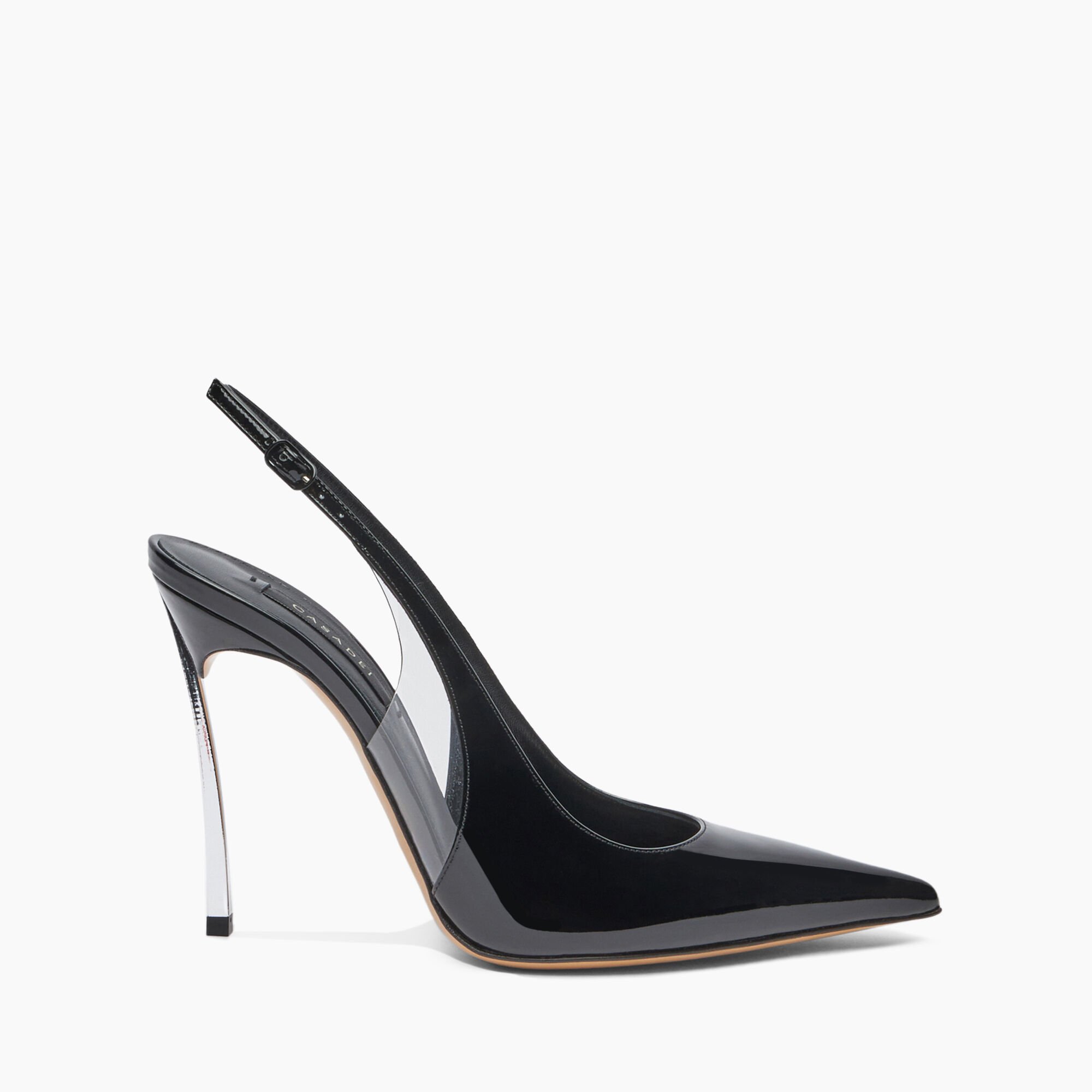 Casadei Superblade Patent Leather Slingback Black 1G590X100MC1481