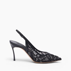 Casadei Chantilly Blade Slingback Black 1G680B080TT0577 Casadei Chantilly Blade Slingback Black 1G680B080TT0577