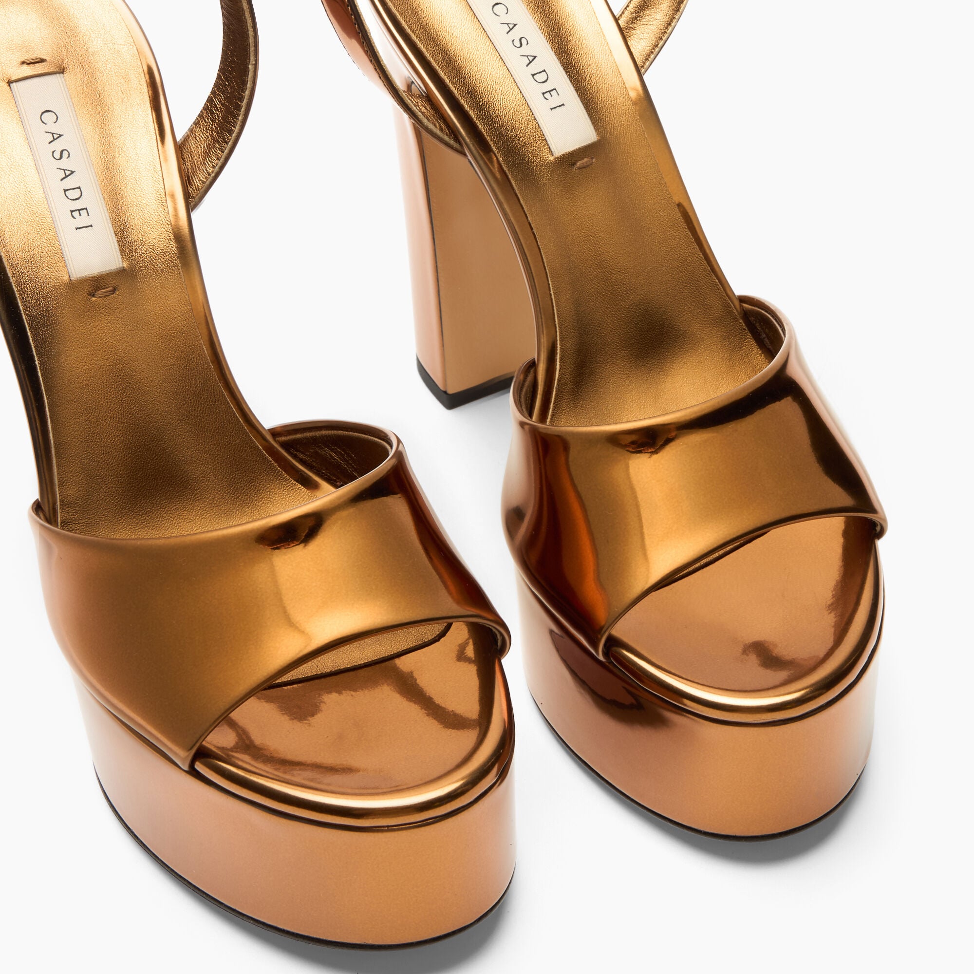 Casadei Patty Platform Interstellar Sandal Brass 1L405A1301INTER Casadei Patty Platform Interstellar Sandal Brass 1L405A1301INTER