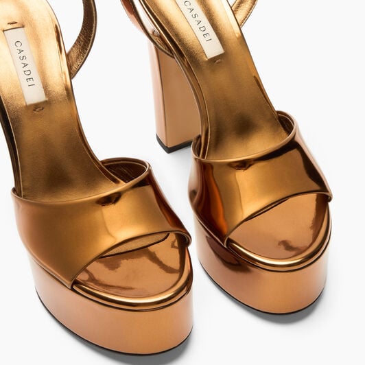 Casadei Patty Platform Interstellar Sandal Brass 1L405A1301INTER Casadei Patty Platform Interstellar Sandal Brass 1L405A1301INTER