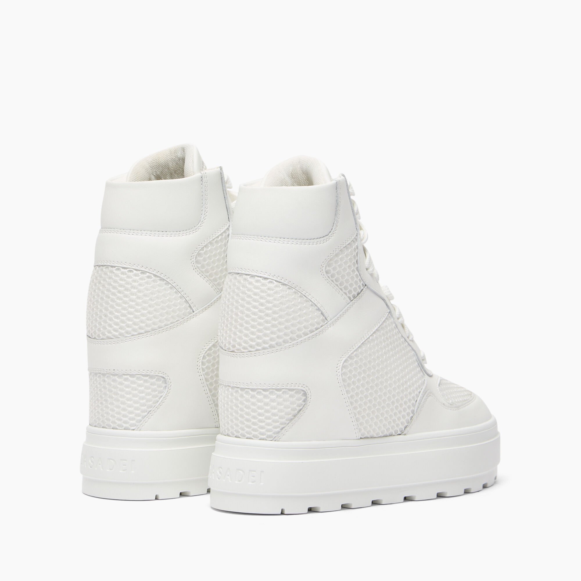 Casadei High top Net & Leather Sneakers White 2X053J0801T0512