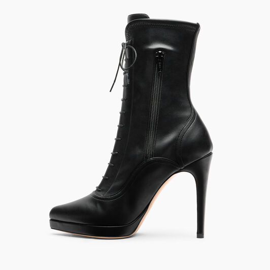 Casadei Michelle Laced Platform Ankle Boots Black 1R494Y1001LABRE