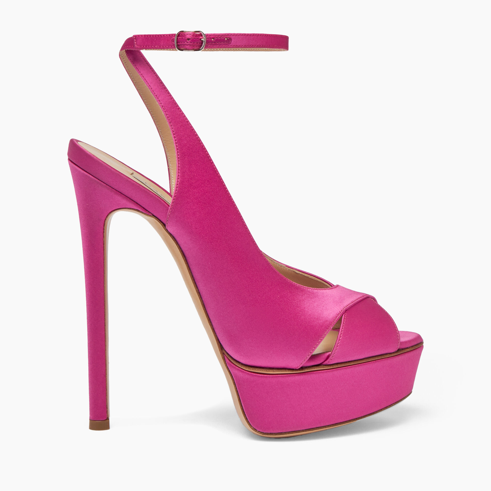 Flora Satin Platform Sandals in Fuchsia for Women Casadei