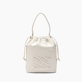 Casadei Voyage Leather Bucket Bag White 3W461J0000VOYAG