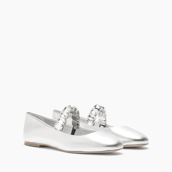 Casadei Flash Ballet Flats Silver 1A283J0101C2676