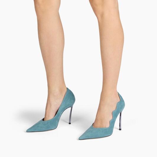 Casadei Superblade Suede Pumps Blue Troll 1F023A100MCAMOS Casadei Superblade Suede Pumps Blue Troll 1F023A100MCAMOS