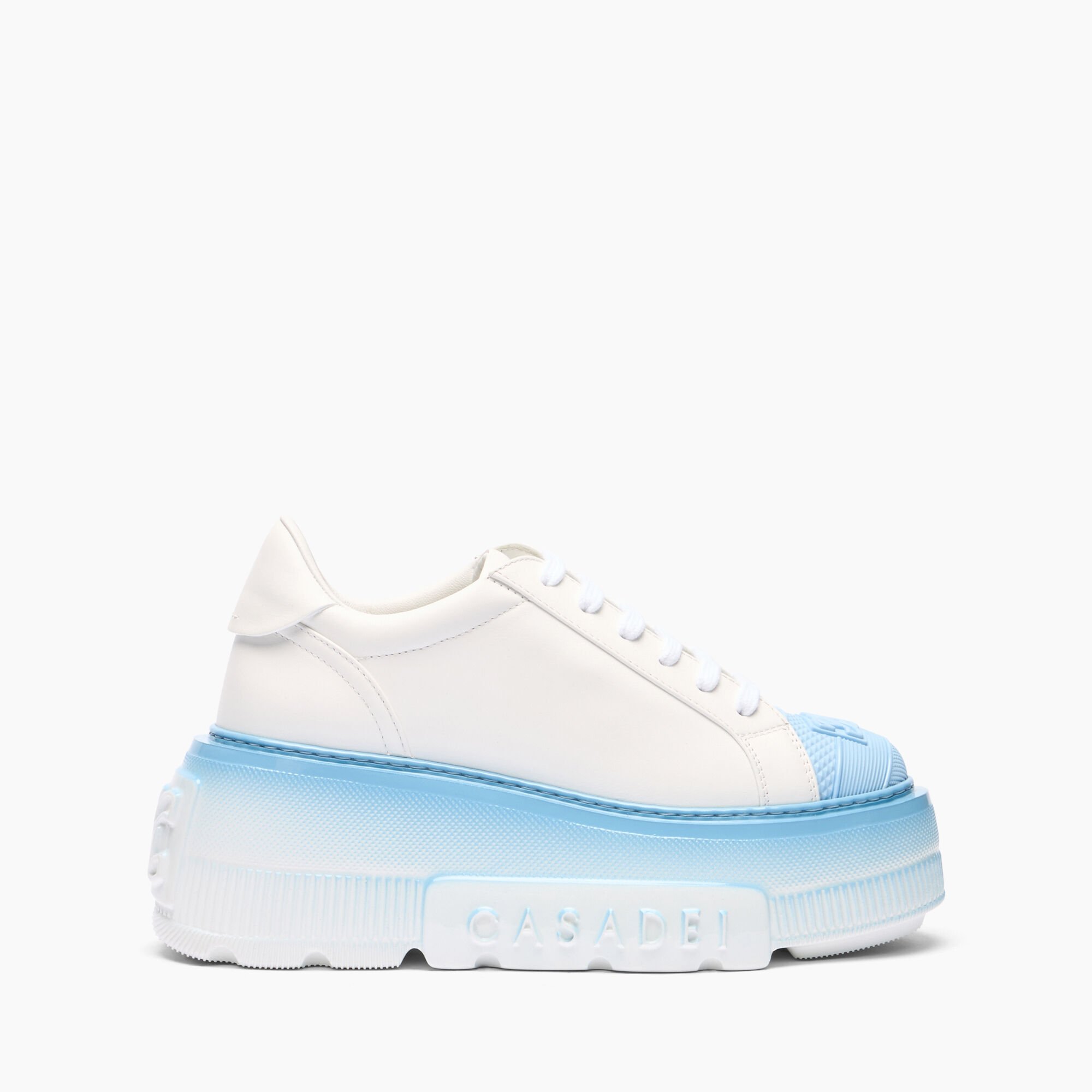 Casadei Nexus Toe Cap Sneakers White and Sky 2X944V0701C1969