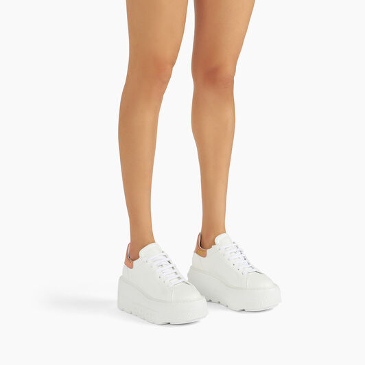 Casadei Nexus Flash Sneakers White and Rose Gold 2X946V0701C2340