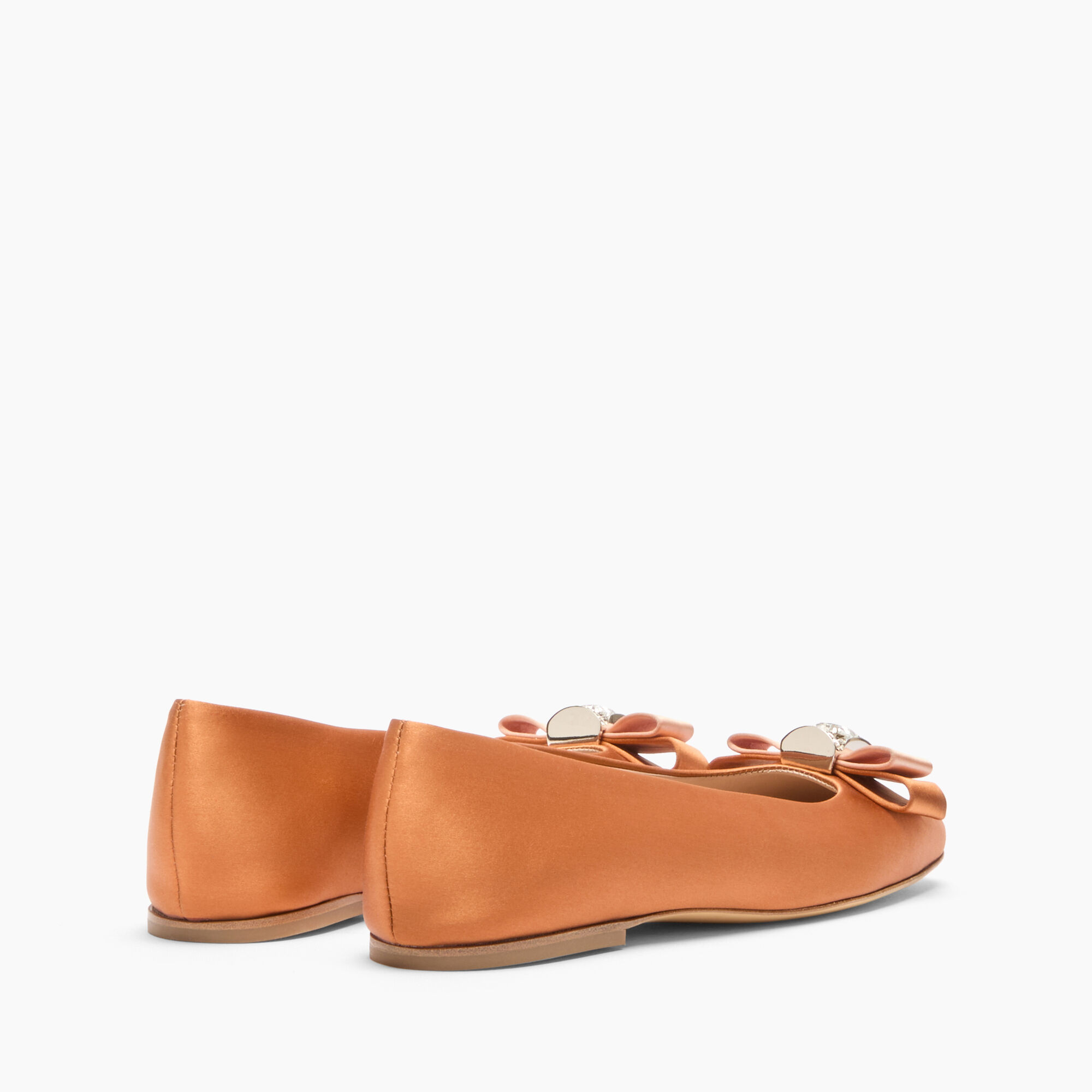 Casadei Satin Ballet Flats Topazio and Light Peach 1A284J0101C2654
