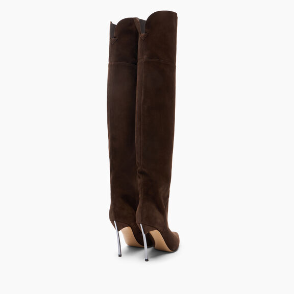 Casadei بوت بليد كورساريو فوق الركبة Cacao 1T076A100MC1832