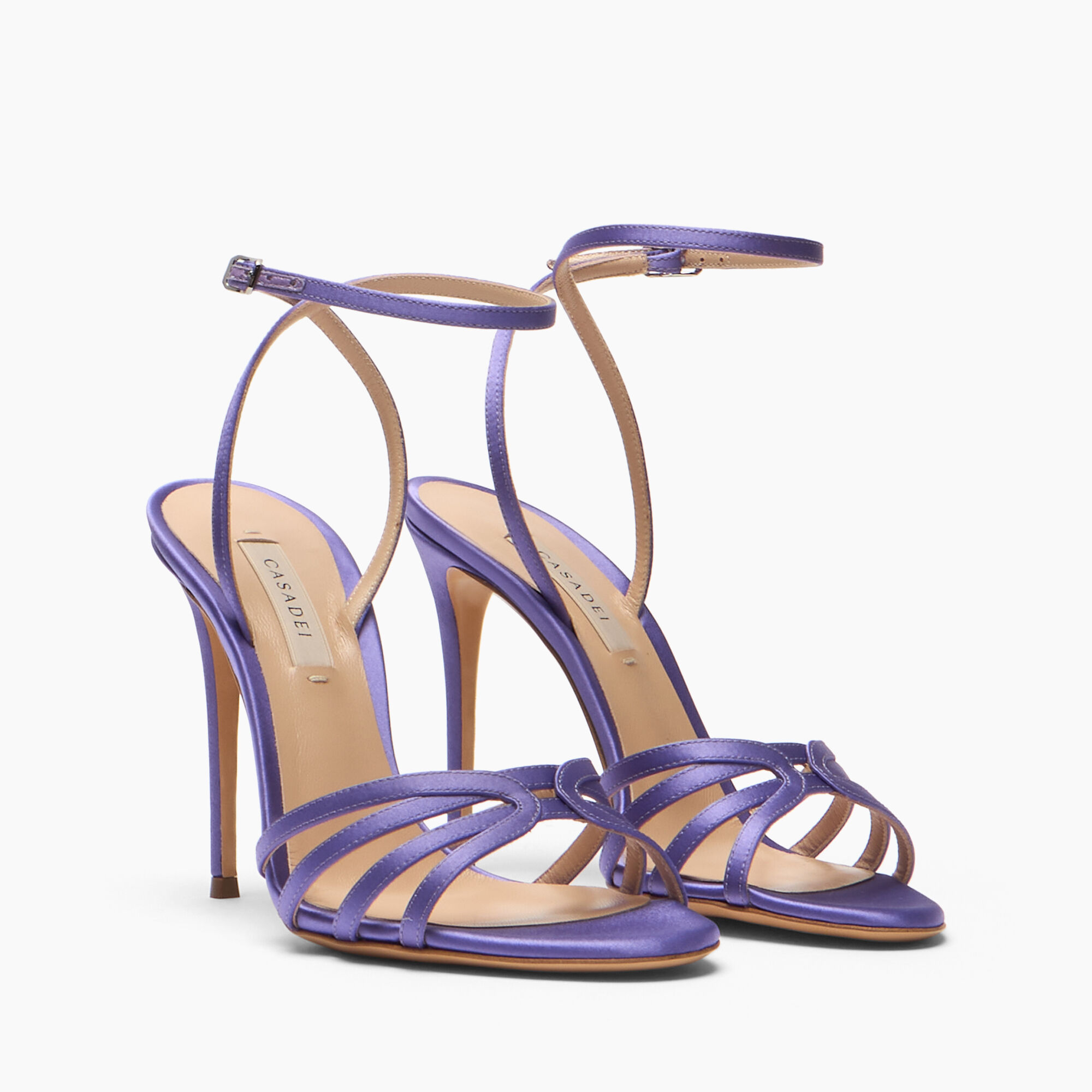 ⭐︎季節の変わり目⭐︎⭐︎CASADEI カサデイCHAIN SANDAL Julia Satin Sandal in Lavender for Women | Casadei®