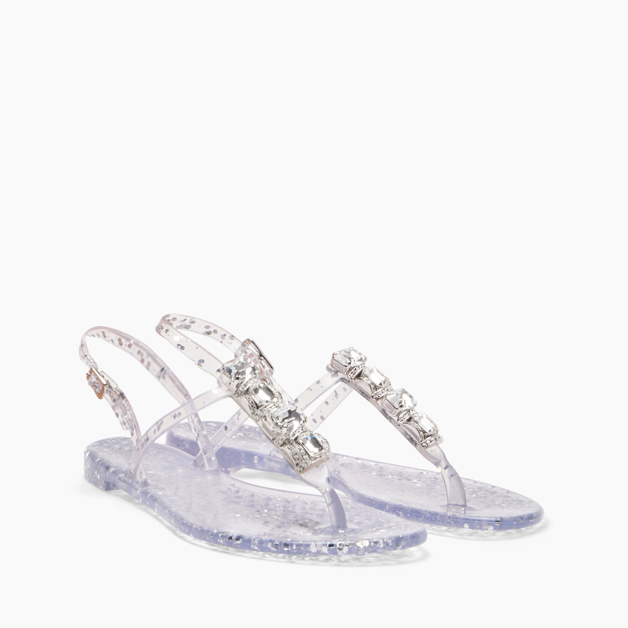 Casadei Jelly Glitter Decor Sandals Ice and Silver 2Y256J0101BHGLT