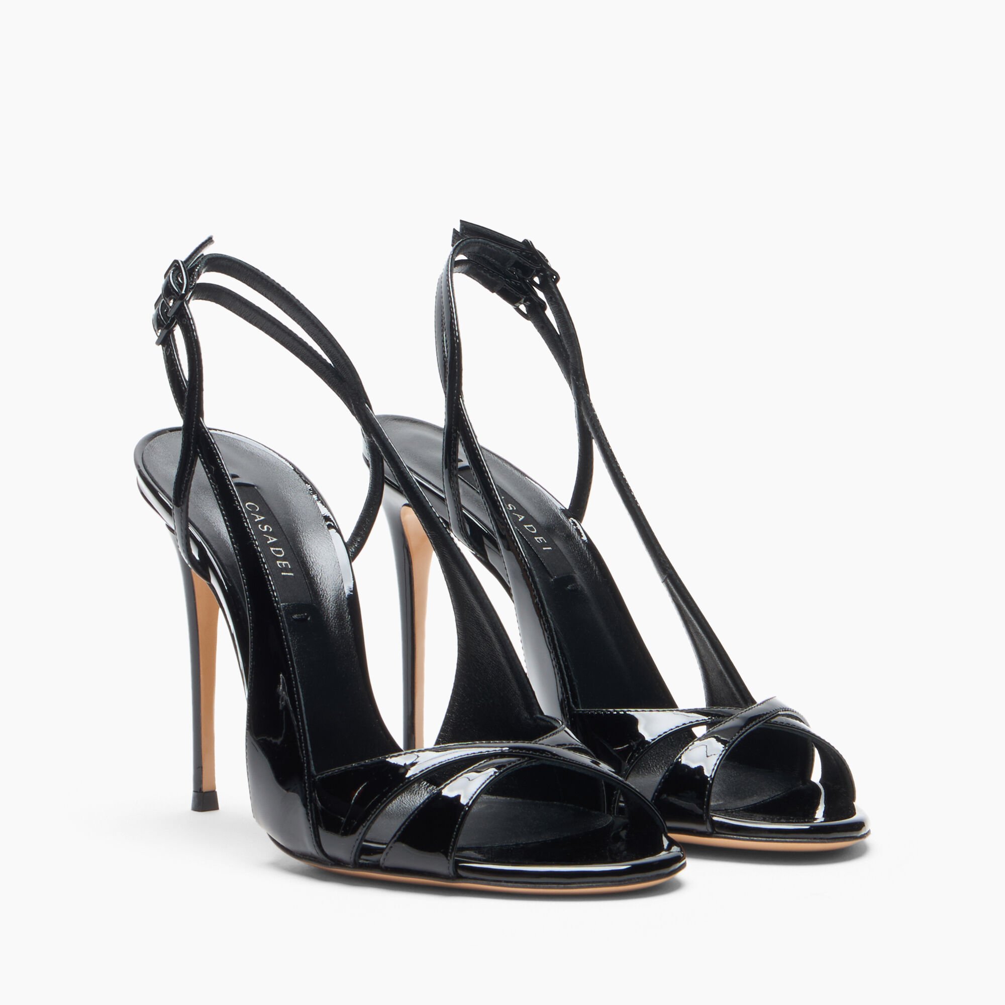 Casadei Julia Samurai Double Belts Slingback  Black 1L414B1001TIFFA