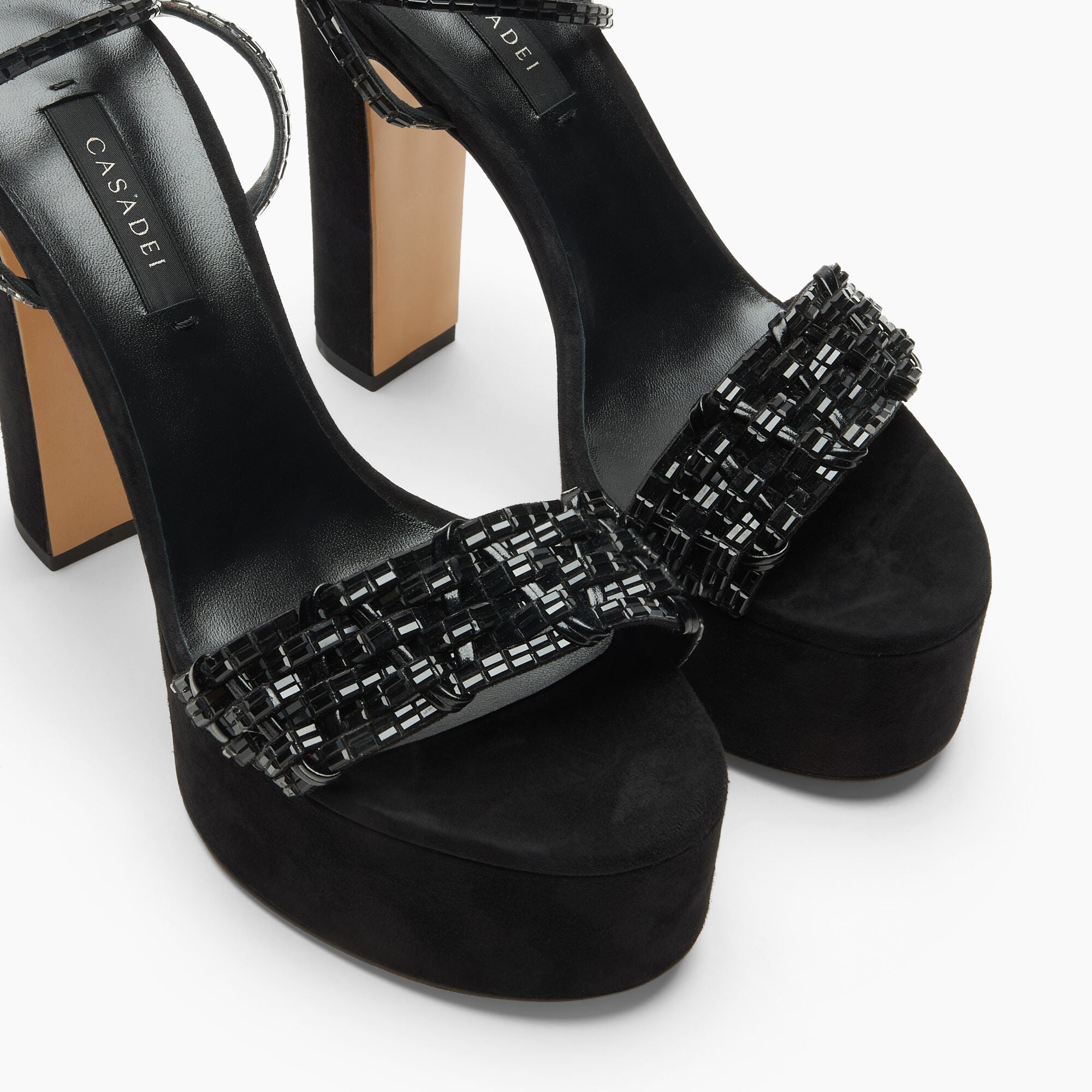 Casadei Patty Platform Godyva Sandal Black 1L482C1301C3074