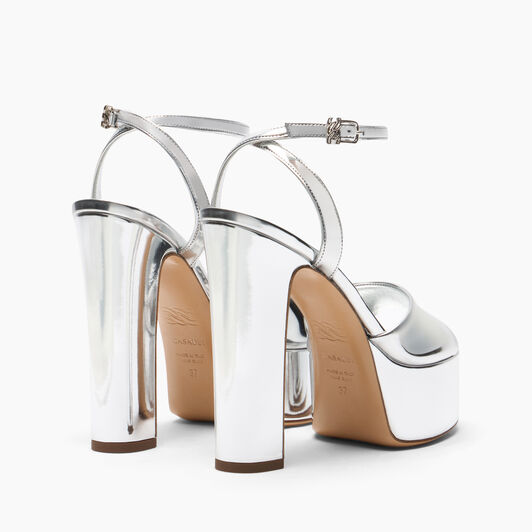 Casadei Interstellar Patty Platform Silver 1L405A1301INTER Casadei Interstellar Patty Platform Silver 1L405A1301INTER