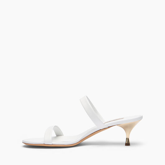 Casadei Chic Julia Kitten Mule White 1M550B0501C3024