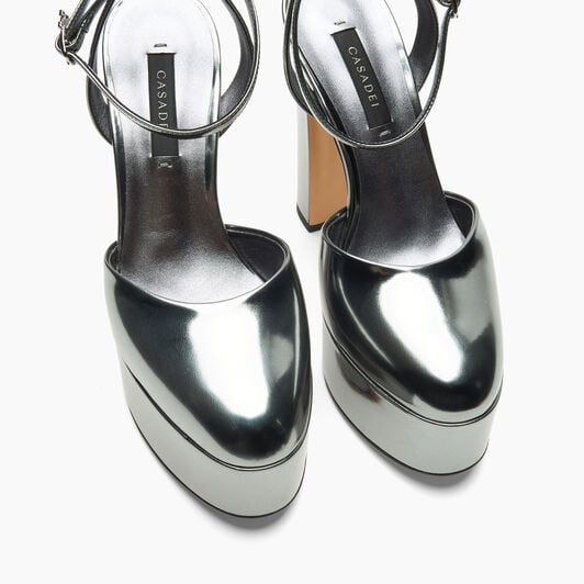 Casadei Patty Platform Interstellar Sandal Gun Metal 1G688C1301INTER Casadei Patty Platform Interstellar Sandal Gun Metal 1G688C1301INTER